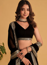 Charming Lehenga Choli of Georgette in Black